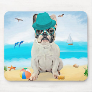 Tapis De Souris French Bulldog sur la plage