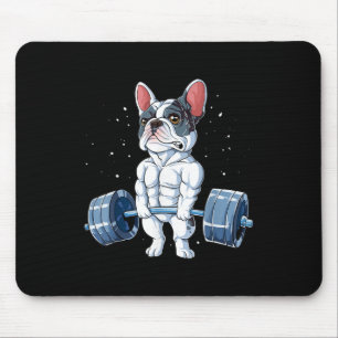 Tapis De Souris French Bulldog Weightlifting Funny Deadlift Gym
