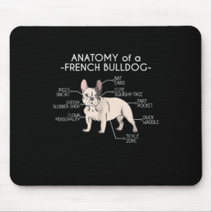 Tapis De Souris Frenchie Gift  Anatomie D'Un Bulldog Français