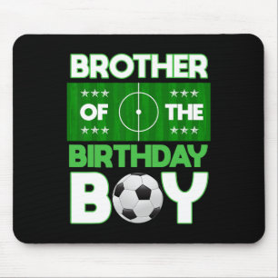 Tapis De Souris Frère du garçon de la fête d'anniversaire de footb