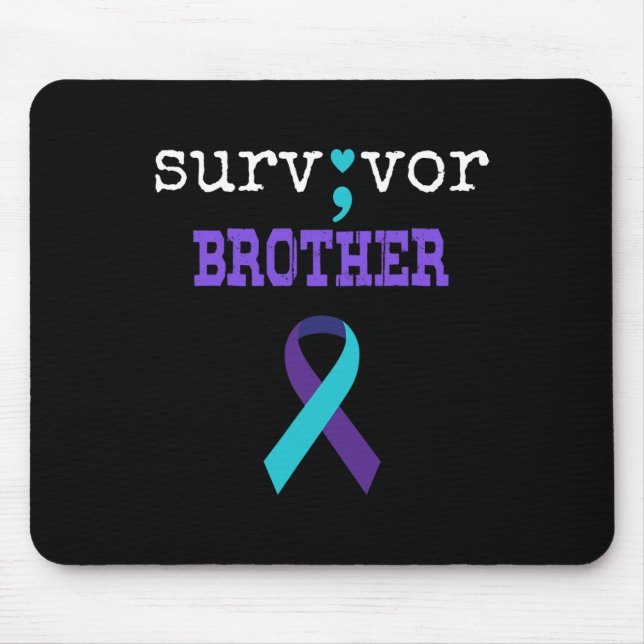 Tapis De Souris Frère Survivant Semicolon Don Prévention du suicid (Devant)