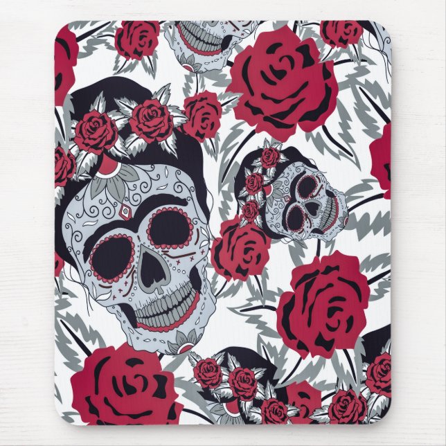 Tapis De Souris Frida Kahlo  and roses  (Devant)