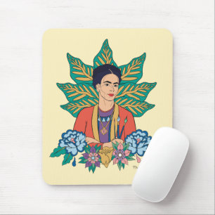 Tapis De Souris Frida Kahlo Graphisme floral coloré