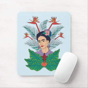 Tapis De Souris Frida Kahlo   Oiseaux de Paradis Floral Graphic