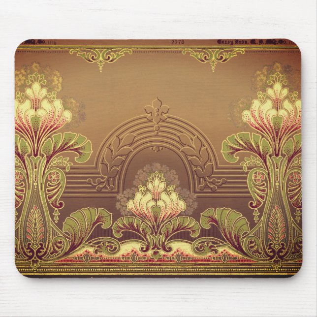 Tapis De Souris frise florale victorienne élégante fleur Art nouve (Devant)