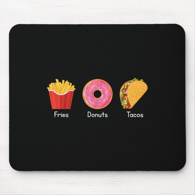 Tapis De Souris Frites Donuts Tacos  (Devant)