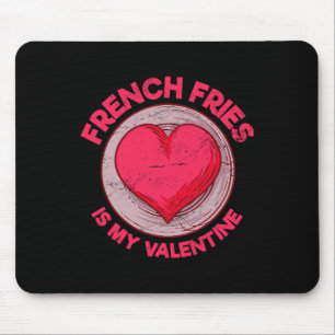 Tapis De Souris Frites est mon doigt de la Saint-Valentin drôle Ch