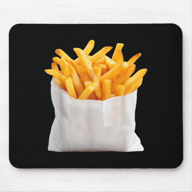Tapis De Souris Frites frites drôle de costume de nourriture d'Hal (Devant)
