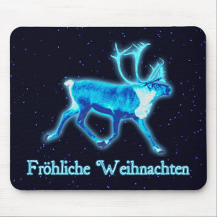 Tapis De Souris Froehliche Weihnachten - Caribou bleu (rennes)
