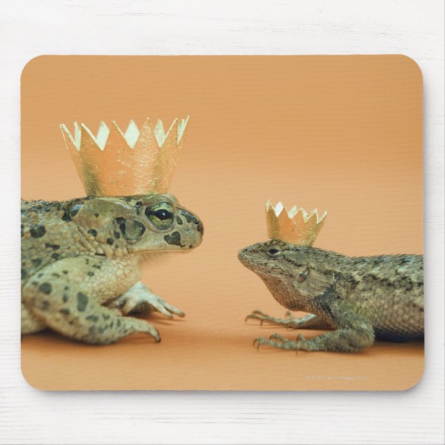 Tapis De Souris Frog and lizard wearing crowns (Devant)
