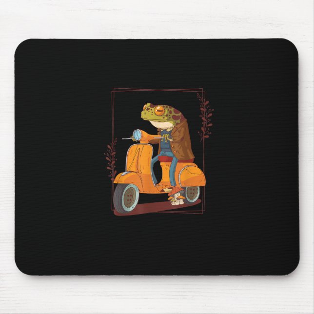 Tapis De Souris Frog Scooter Mushroom Goblincore Academia (Devant)