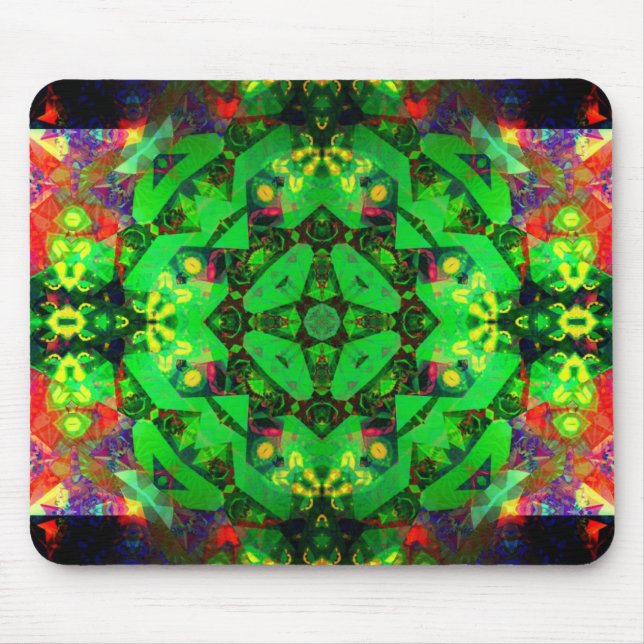 Tapis De Souris Frogiana : Vert Rouge Géométrique Arts Mousepad (Devant)