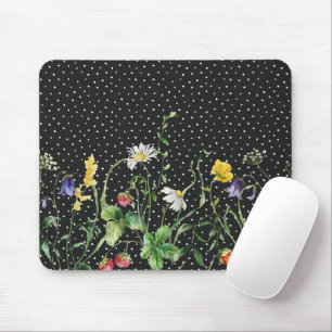 Tapis De Souris Frontière fleur sauvage Pois