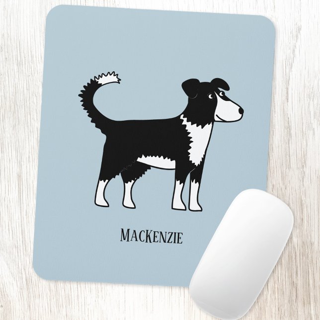 Tapis De Souris Frontière galloise Collie Sheepdog Personnalisé (Welsh Border Collie Sheepdog personalized name art mousemat)