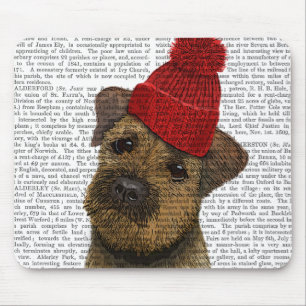 Tapis De Souris Frontière Terrier avec le casquette rouge 3 de