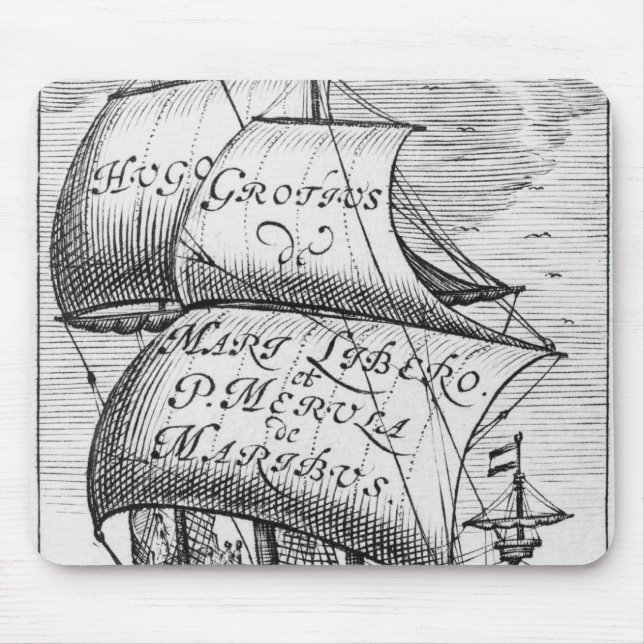Tapis De Souris Frontispice à "De Mari Libero", par Hugo Grotius (Devant)