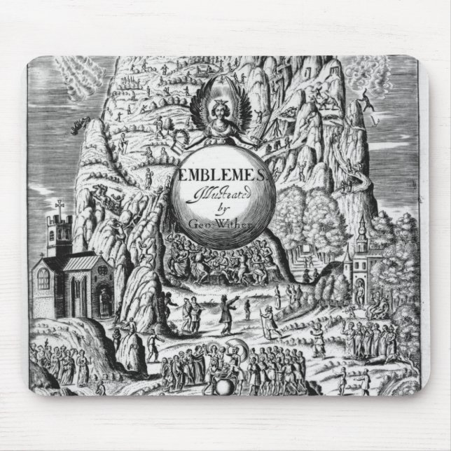 Tapis De Souris Frontispice aux "emblèmes" de George Wither, 1635 (Devant)