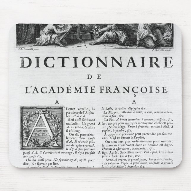 Tapis De Souris Frontispice pour le dictionnaire d'académie (Devant)