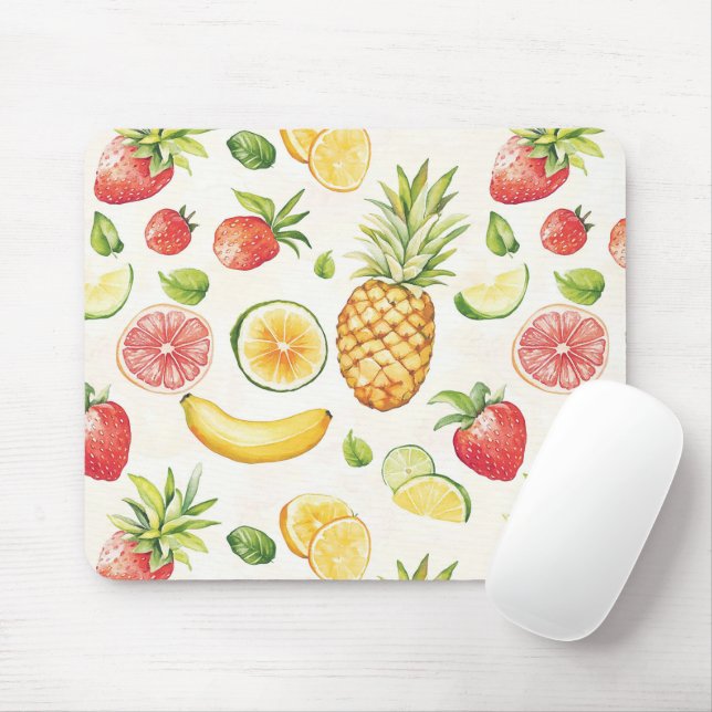 Tapis De Souris Fruit  Banane Lime Citron Fraise Ananas (Avec souris)