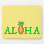 Tapis De Souris Fruit d'ananas de l'île tropicale d'Hawaï ALOHA<br><div class="desc">Mousepad présente une illustration originale d'un ananas tropical hawaïen,  formant le O en ALOHA. Ne vois-tu pas ce que tu cherches ? Vous avez besoin d'aide pour la personnalisation ? Cliquez sur "Contacter ce designer" pour avoir quelque chose créé juste pour vous !</div>