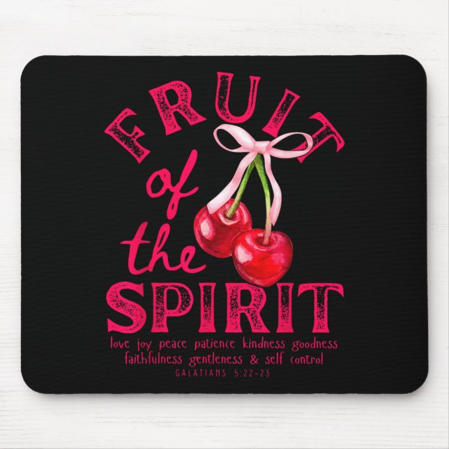Tapis De Souris Fruit de l'Esprit Chrétien Coquette Rose Bow Ch (Devant)