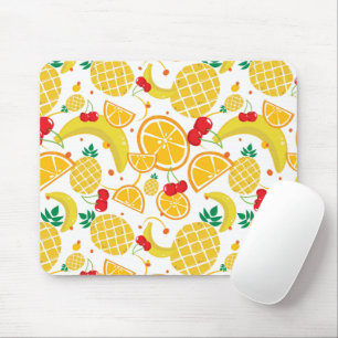 Tapis De Souris Fruit Tropical Banana Cerise Ananas Oranges