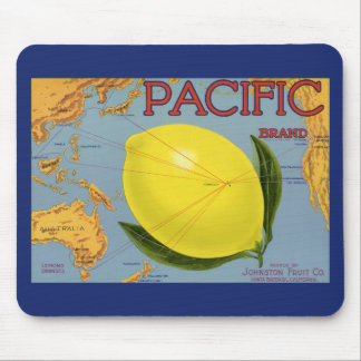 Tapis De Souris Fruit vintage Étiquette Citrus de citron du Pacifi