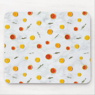 Tapis De Souris Fruits d'agrumes blancs, rouges et jaunes