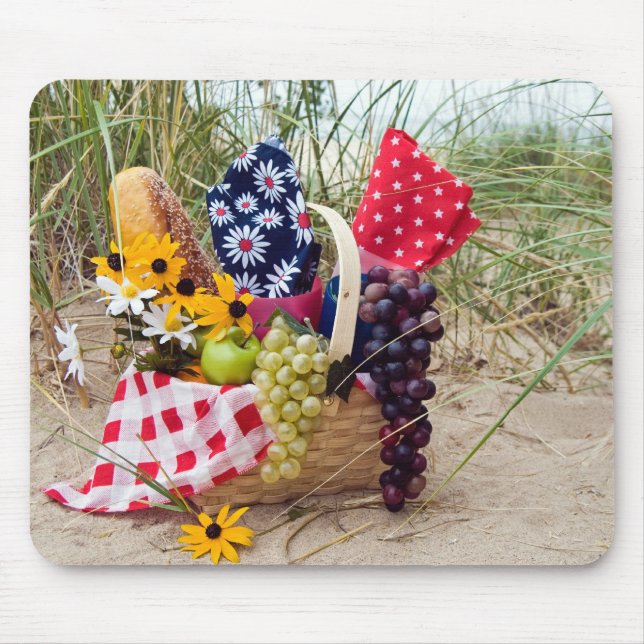 Tapis De Souris fruits frais en corbeille de plage (Devant)