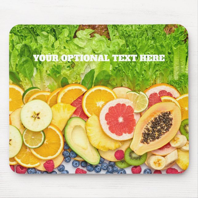 Tapis De Souris Fruits tropicaux au texte personnalisé (Devant)