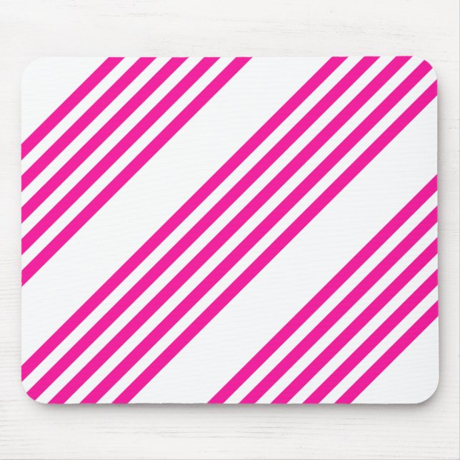 Tapis De Souris Fuchsia et blanc cinq bandes motif (Devant)