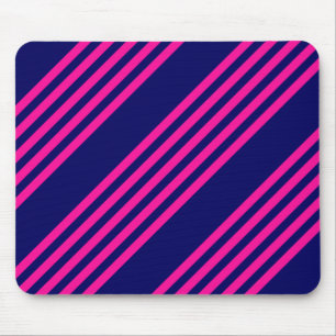 Tapis De Souris Fuchsia et bleu marine cinq bandes motif