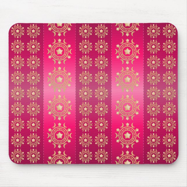 Tapis De Souris Fuchsia Oriental Mandala Motif (Devant)