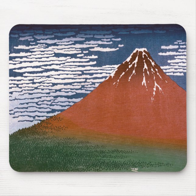 Tapis De Souris Fuji rouge, Aka Fujiyama Volcan Katsushika Hokusai (Devant)