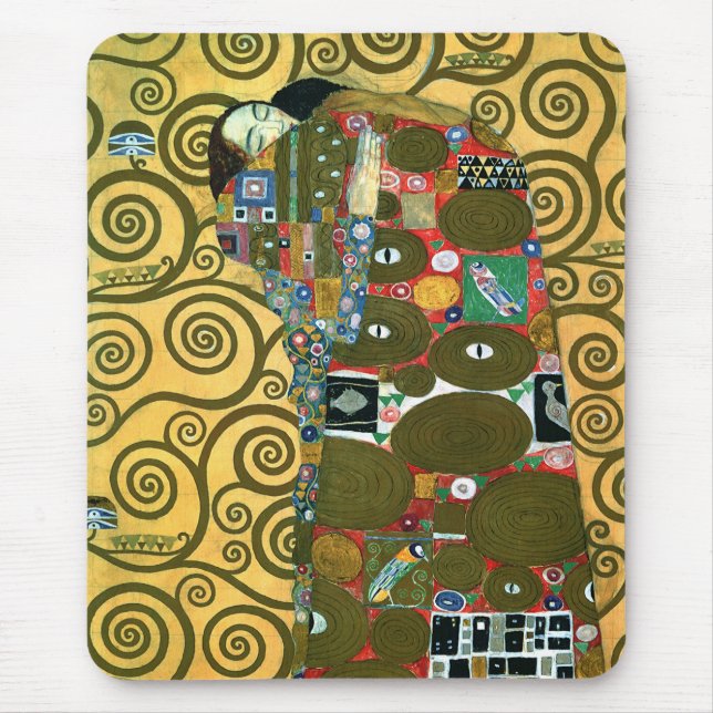 Tapis De Souris Fulfillment aka The Embrace par Gustav Klimt (Devant)