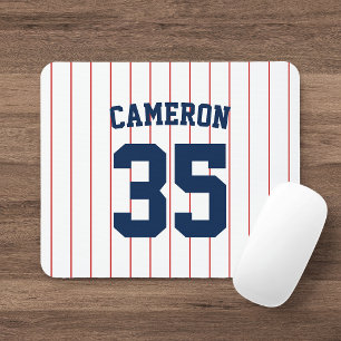 Tapis De Souris Fully Editable Colors Baseball Jersey Stripes Name