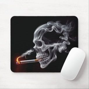 Tapis De Souris Fume le crâne avec une cigarette