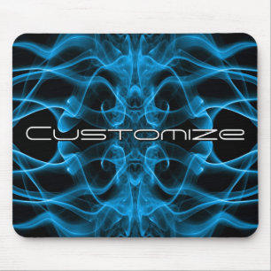 Tapis De Souris Fumée Bleue Lunatique Art Abstrait Personnalisé