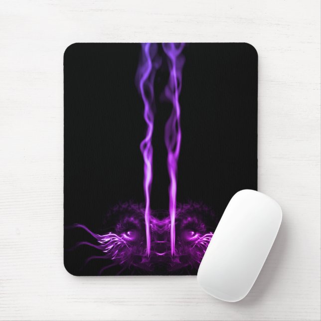 Tapis De Souris Fumée de dragon noir et violet (Avec souris)