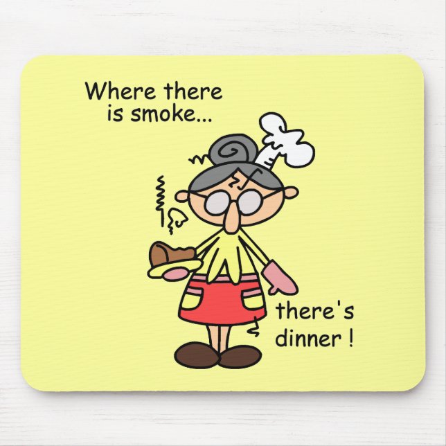 Tapis De Souris Fumée et T-shirts et cadeaux de dîner (Devant)