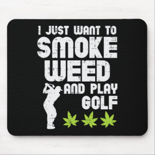 Tapis De Souris Fumer De L'herbe Jouer Au Golf Golf Thc Golfeur Fu