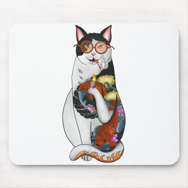 Tapis De Souris fumeur de chat (Devant)