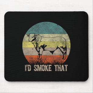 Tapis De Souris Fun Bbq Je Fumerais Ce Design De Style Vintage Ave
