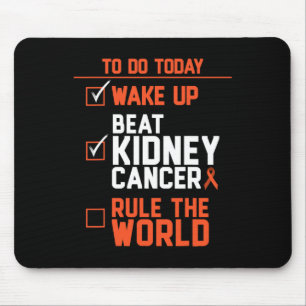 Tapis De Souris Fun Beat Cancer du rein Règle le monde Survivant Q