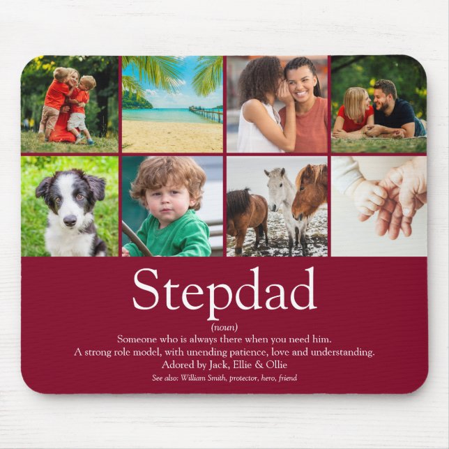 Tapis De Souris Fun Best Ever Stepfather Stepdad Photo Collage (Devant)
