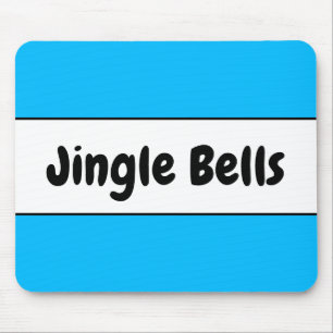 Tapis De Souris Fun Bright Sky Blue White Christmas Jingle Bells