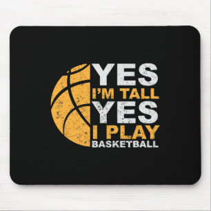 Tapis De Souris Fun Bysketbyll Oui Je suis grand Bysketbyll Joueur