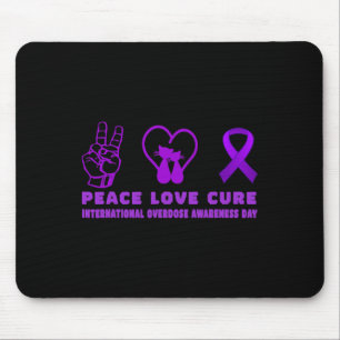 Tapis De Souris Fun cat Peace Love Cure overdose Sensibilisation S