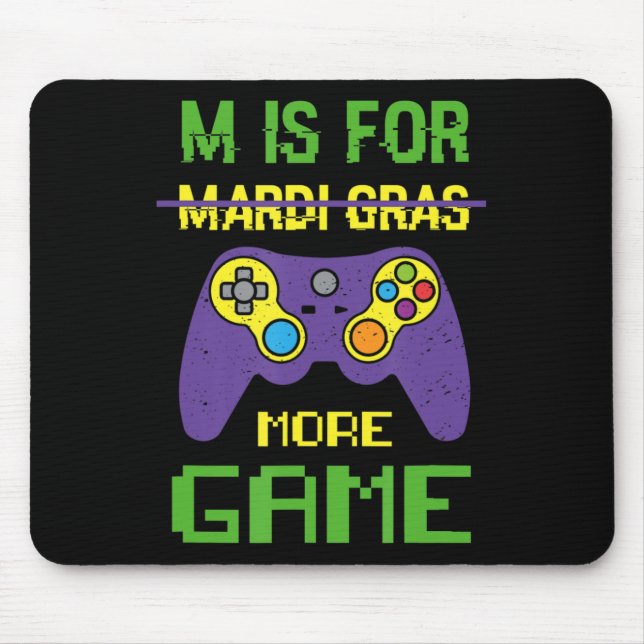 Tapis De Souris Fun Celebrate Mardi Gras Video Game Controller Gam (Devant)