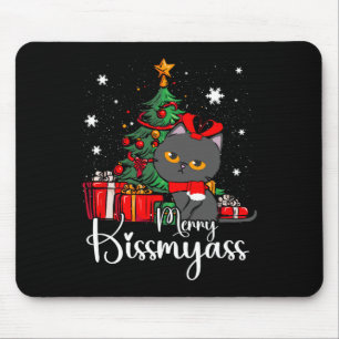 Tapis De Souris Fun Chat Noir Merry Kissmyass Jeux de Noël Pyjamas